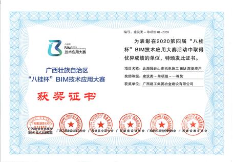 喜訊！公司榮獲“八桂杯”BIM技術(shù)應(yīng)用大賽一等獎(jiǎng)