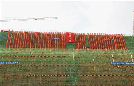 柳州市生活垃圾焚燒處理項目垃圾坑48.5米主體結(jié)構(gòu)順利封頂